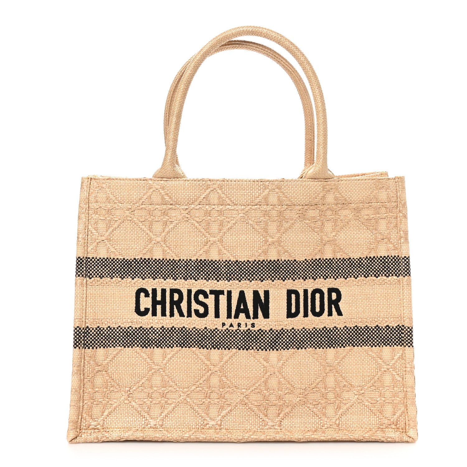 Christian Dior Raffia Cannage Medium Book Tote Natural 1 of 10
