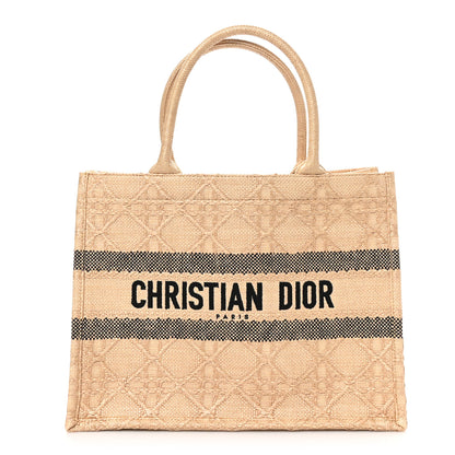 Christian Dior Raffia Cannage Medium Book Tote Natural 1 of 10
