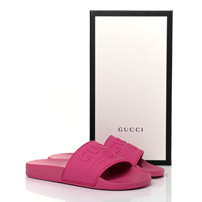 Gucci Rubber Womens Logo Slide Sandals 36 Fuchsia 8 of 8