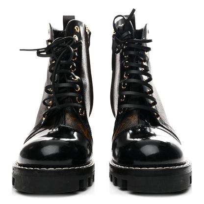 Louis Vuitton Patent Calfskin Monogram Star Trail Ankle Boots 39 Black 3 of 10
