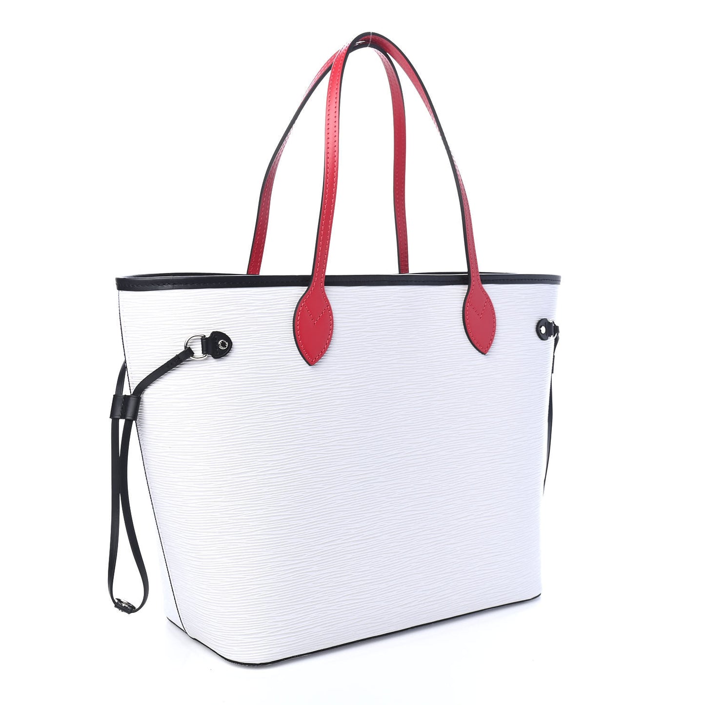 Epi Neverfull MM White Scarlet Black