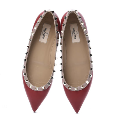 Valentino Garavani Nappa Rockstud Ballerina Flats 38 Red Poudre 5 of 9