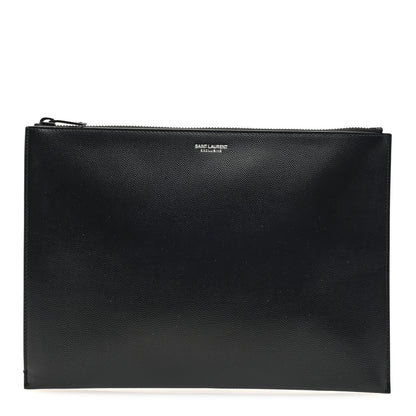 Saint Laurent Grain De Poudre Zipped Tablet Holder Black 1 of 6