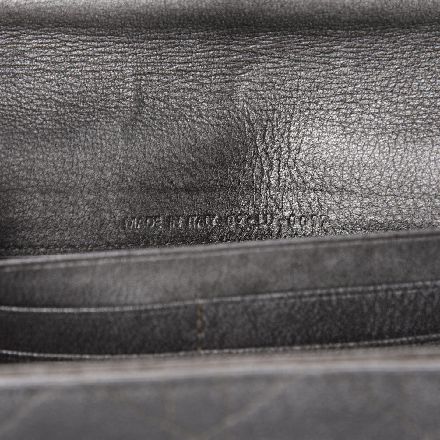Metallic Grained Calfskin Cannage Clutch Wallet