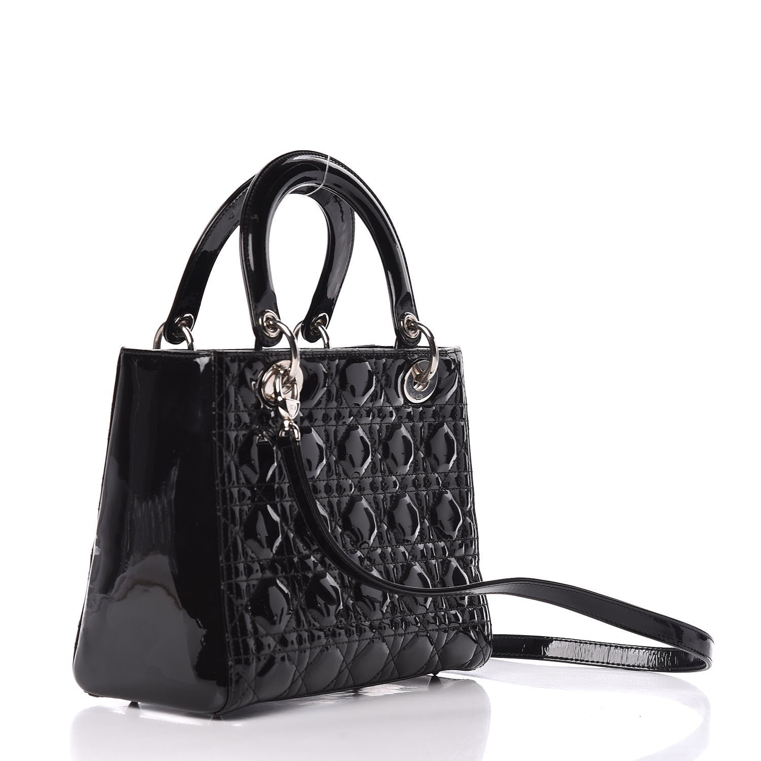 Christian Dior Patent Cannage Medium Lady Dior Black 3 of 9