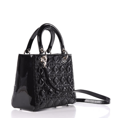 Christian Dior Patent Cannage Medium Lady Dior Black 3 of 9