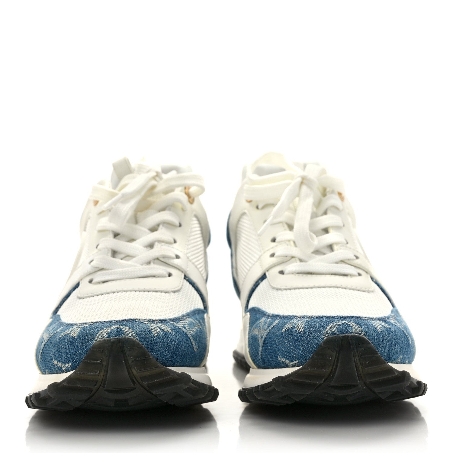 Louis Vuitton Calfskin Monogram Denim Run Away Sneakers 37.5 White 2 of 9
