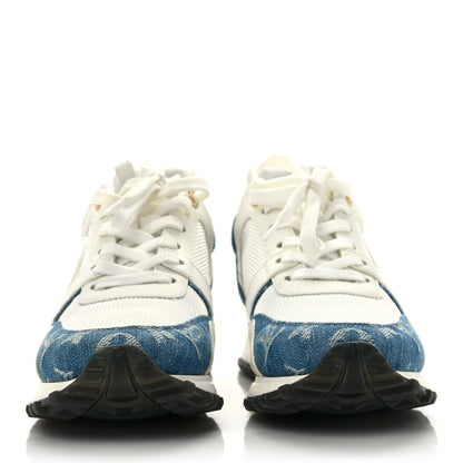 Louis Vuitton Calfskin Monogram Denim Run Away Sneakers 37.5 White 2 of 9