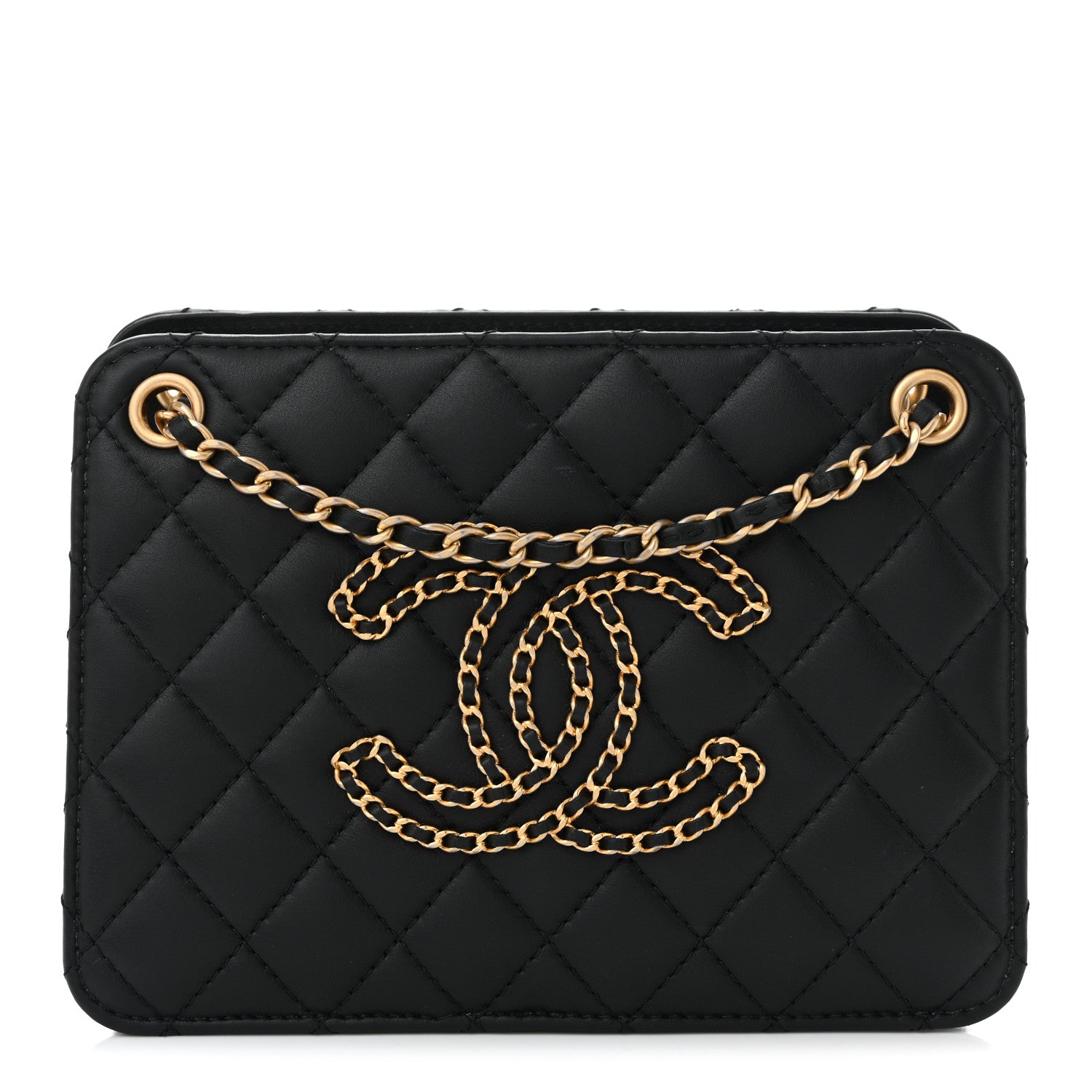 Chanel Calfskin Quilted CC Small Once Upon A Time Tote Black 1 of 10