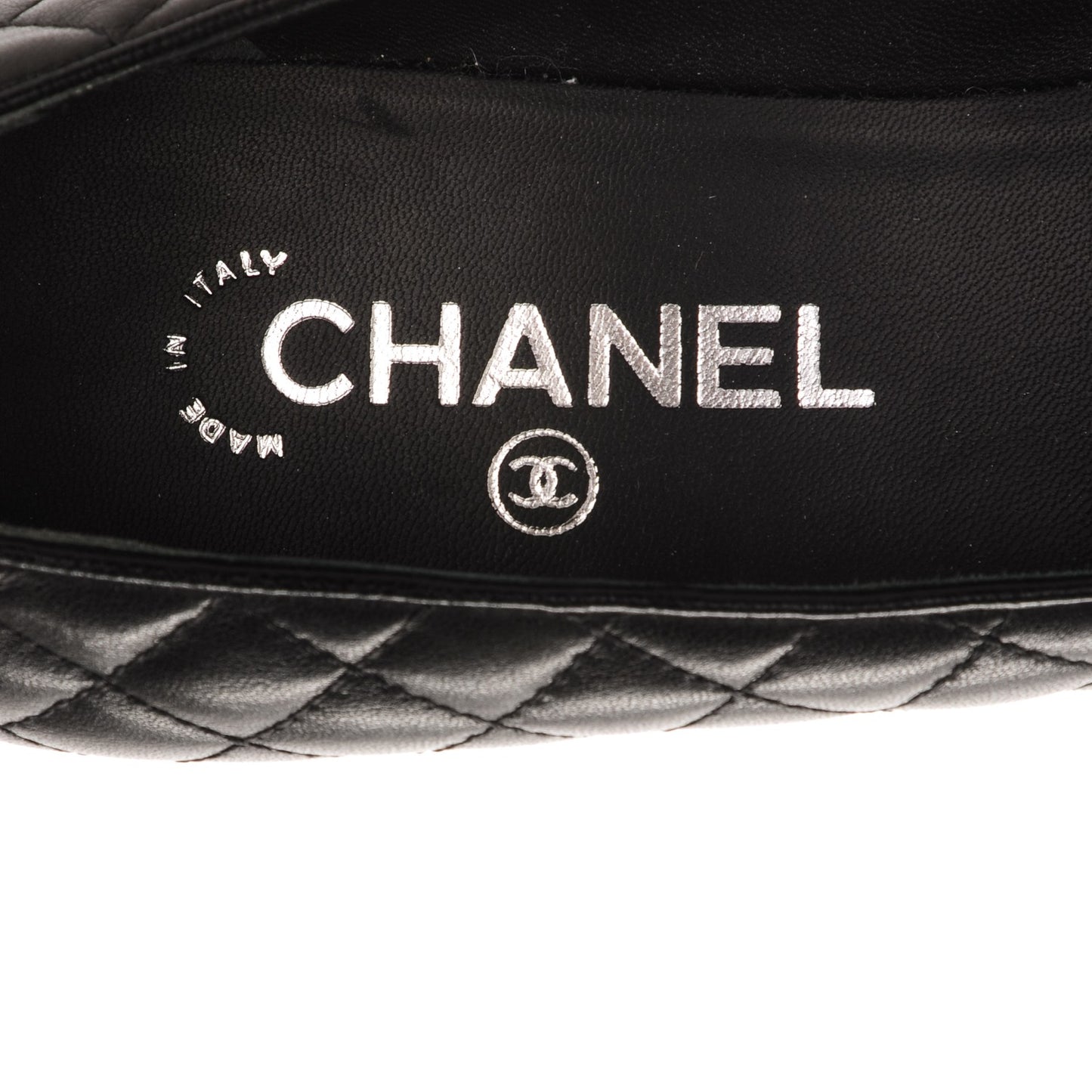 Lambskin Quilted CC Cap Toe Pumps 39.5 Black