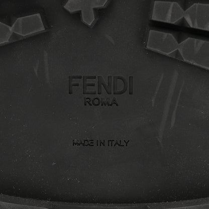 Fendi Vernice High-Tech Glazed Fabric FF Lug Sole Platform Sandals 39 Black Tobacco Moro 7 of 11