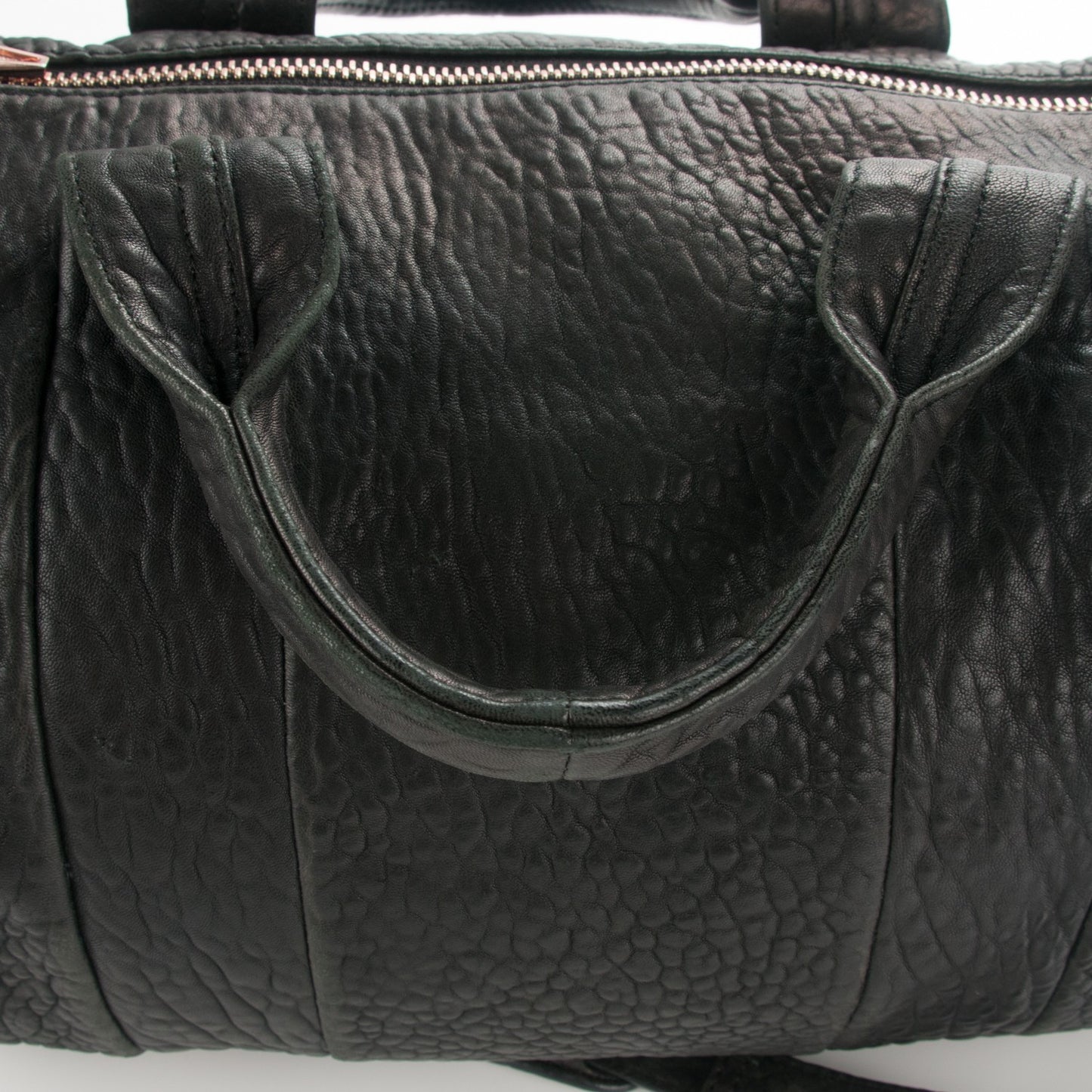 Pebbled Lambskin Rocco Black Rose Gold Hardware