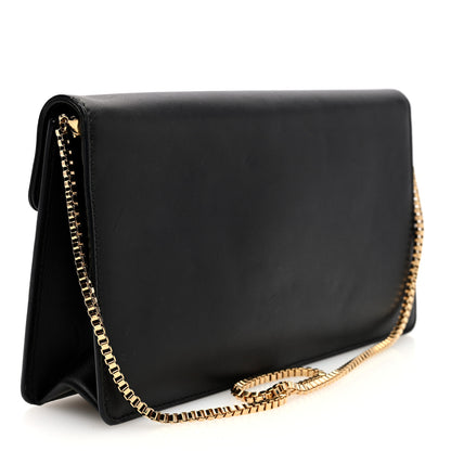 Salvatore Ferragamo Calfskin Thalia Clutch With Chain Black 3 of 9