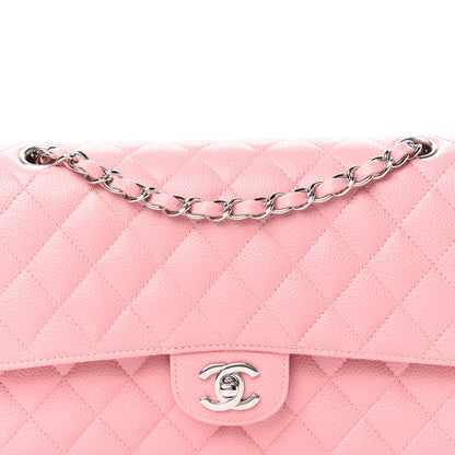 Chanel Caviar Quilted Medium Double Flap Pink 10 of 11