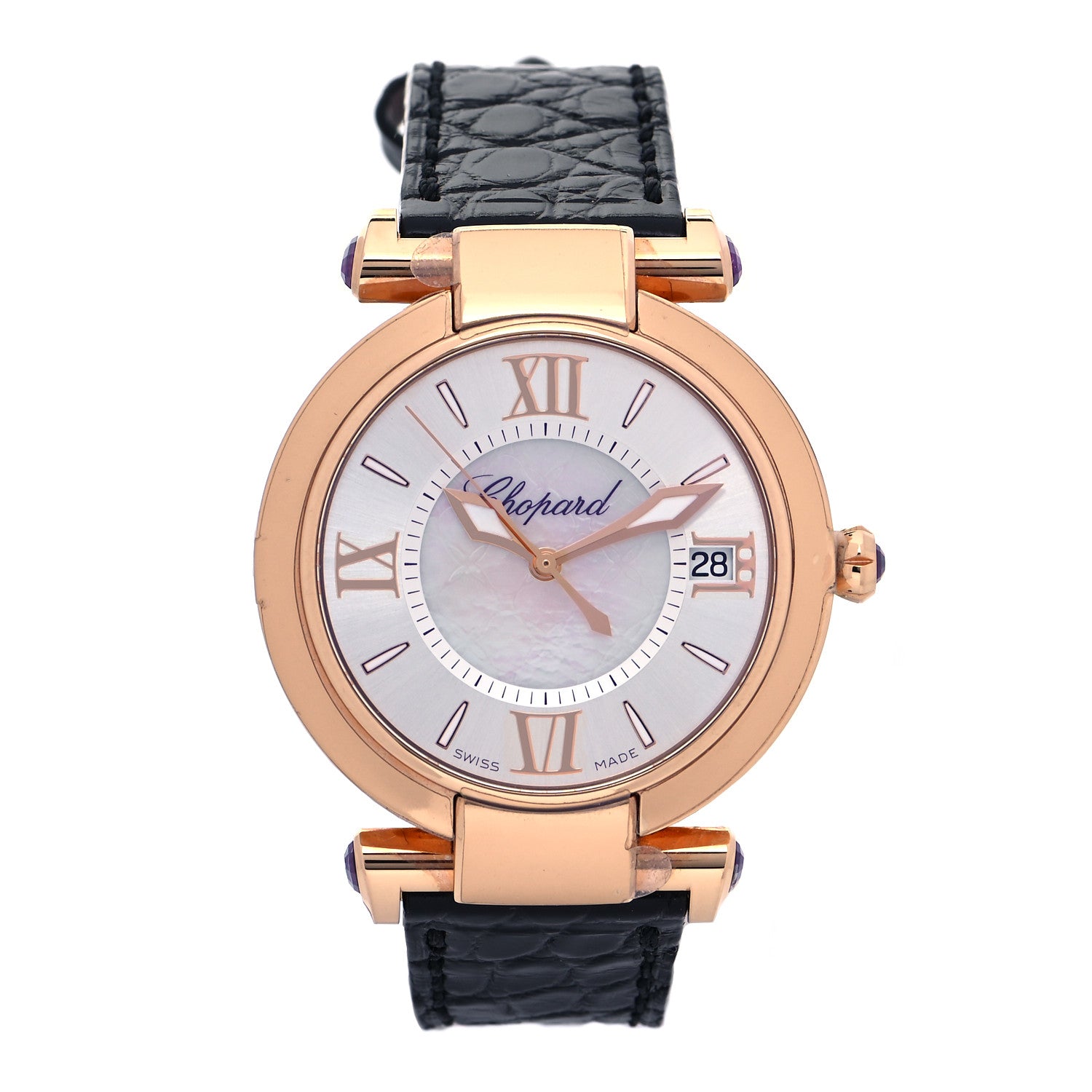 Chopard 18K Rose Gold Alligator Mother of Pearl 36mm Imperiale Automatic Watch 1 of 5