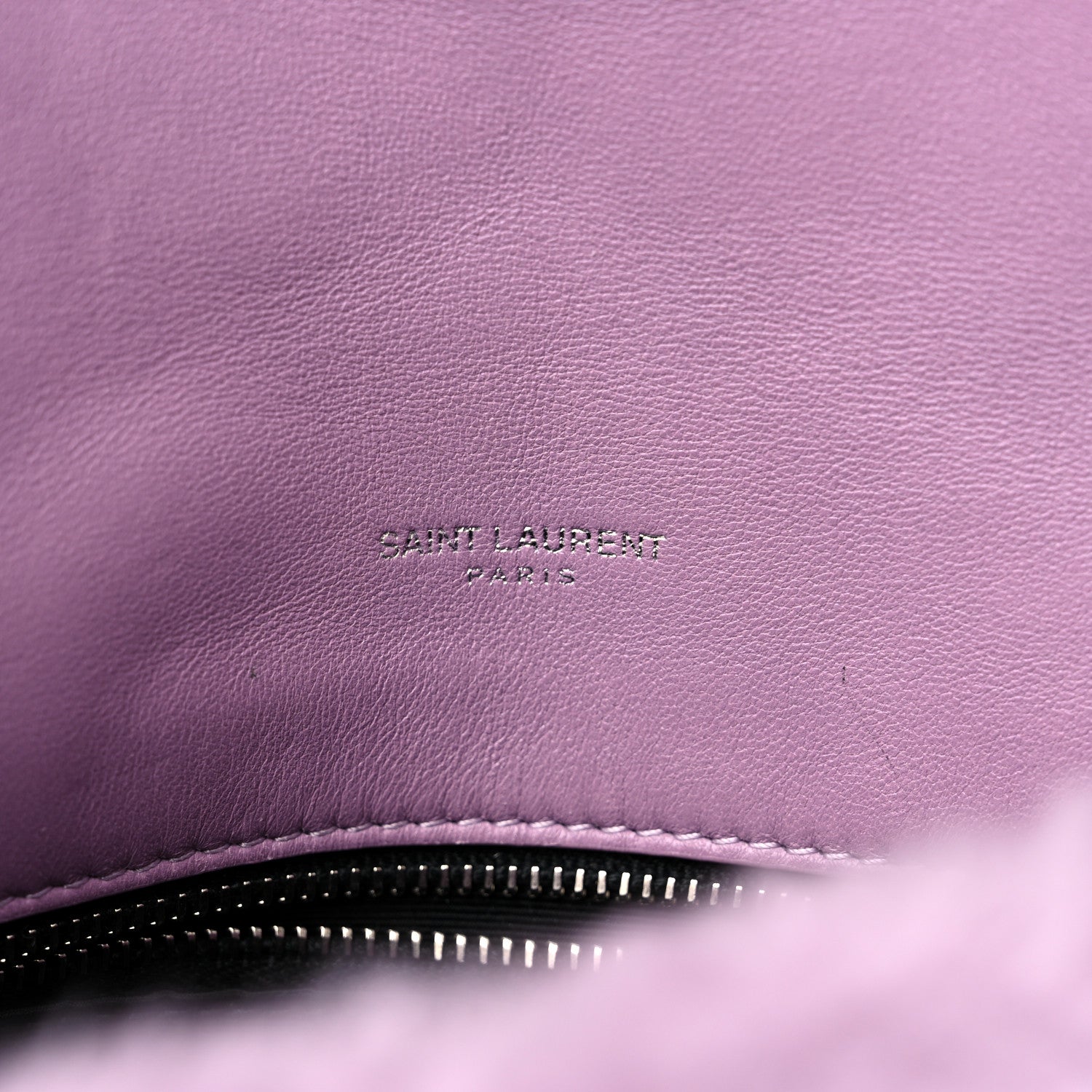 Saint Laurent Merino Shearling Lambskin Quilted Small Loulou Puffer Monogram Chain Satchel Lila 6 of 11