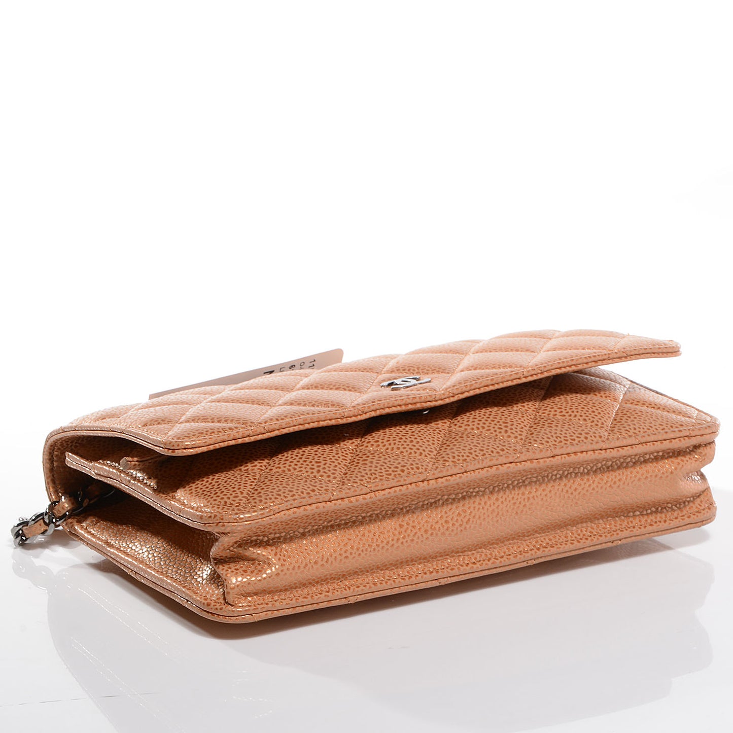 Caviar Quilted Wallet On Chain WOC Metallic Copper