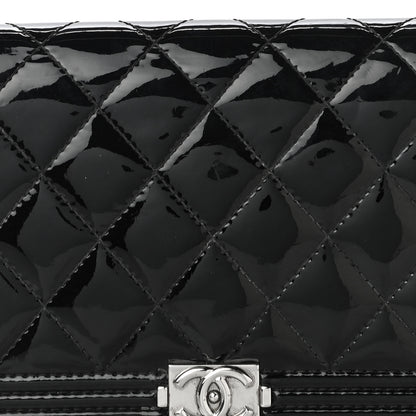 Chanel Patent Calfskin Quilted Boy Yen Wallet Black 9 of 15