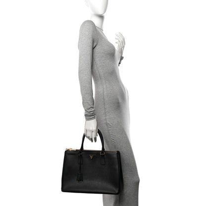 Prada Saffiano Lux Large Galleria Double Zip Tote Black 2 of 16