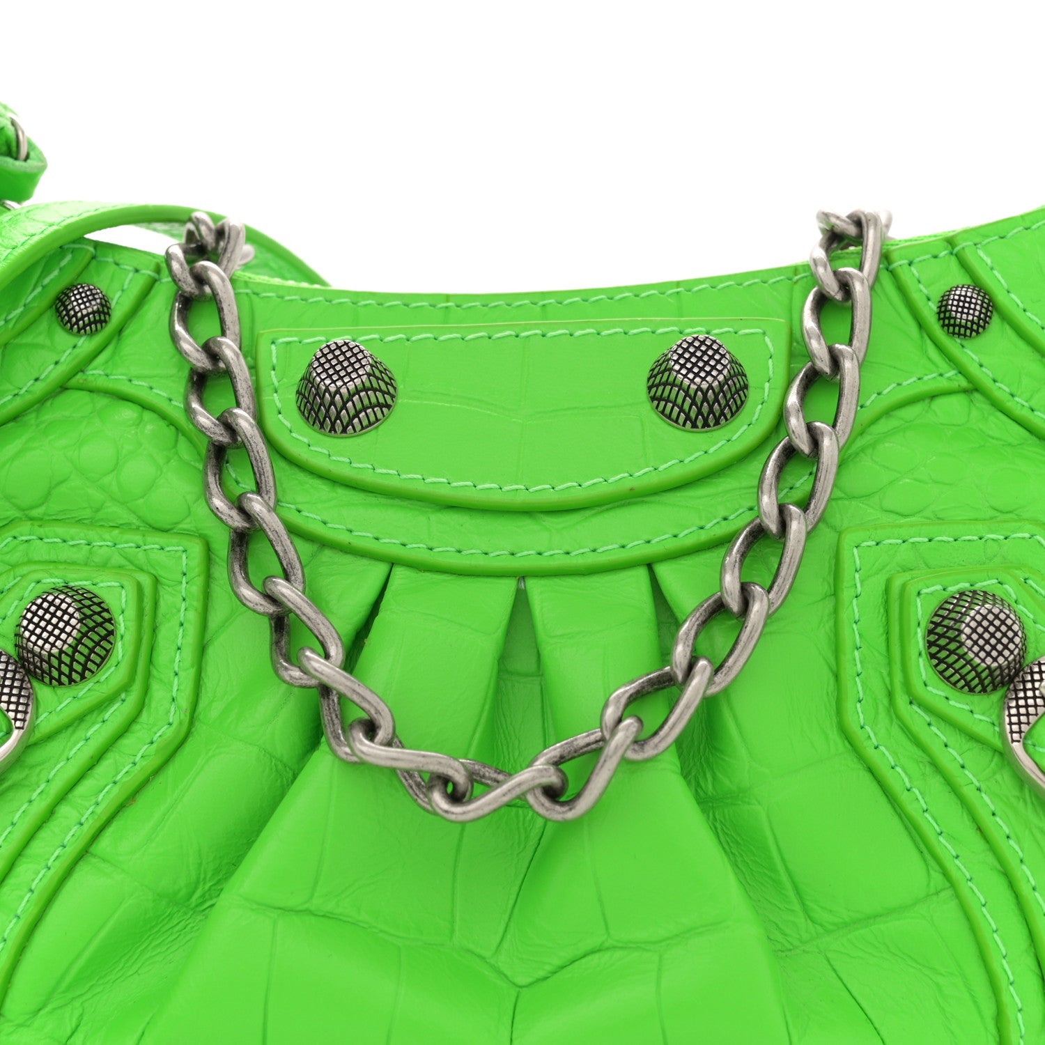 Balenciaga Extra Supple Calfskin Crocodile Embossed Le Cagole Mini