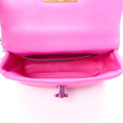 Valentino Garavani Nappa Lacquer Monochrome Small Roman Stud Shoulder Bag Pink PP 5 of 10