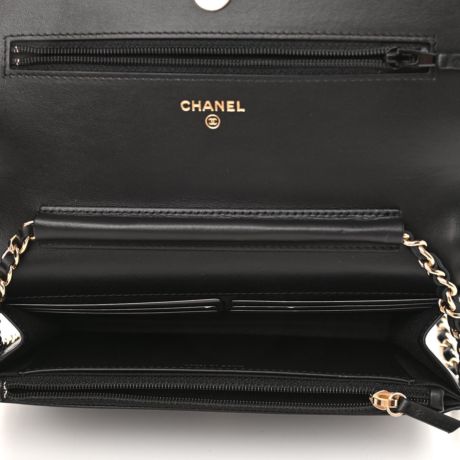 Chanel Caviar Quilted CC Filigree Wallet On Chain WOC Black 5 of 12