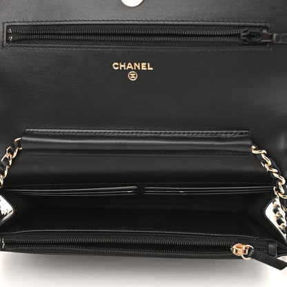 Chanel Caviar Quilted CC Filigree Wallet On Chain WOC Black 5 of 12