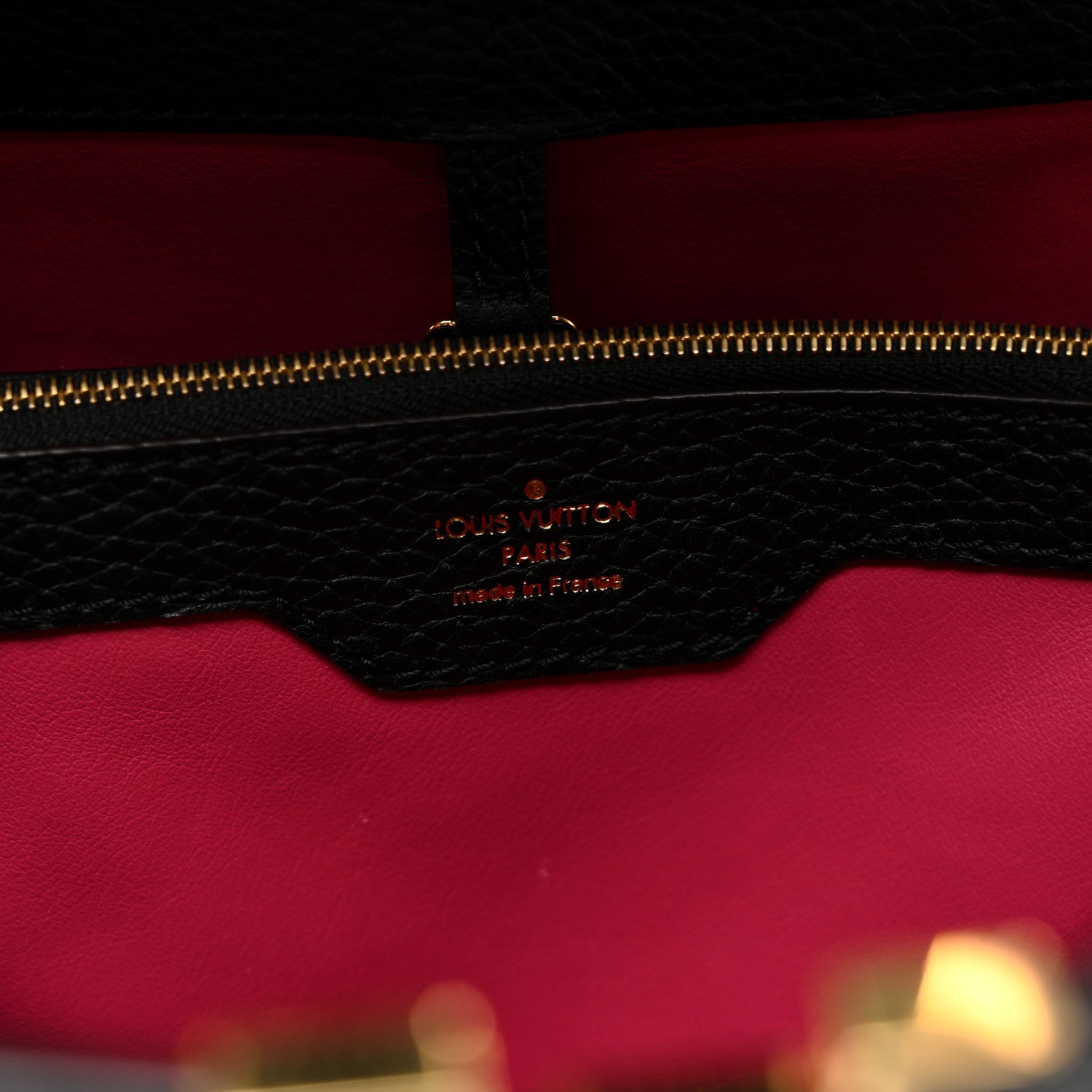 Louis Vuitton Taurillon Capucines MM Black Fuchsia 6 of 11
