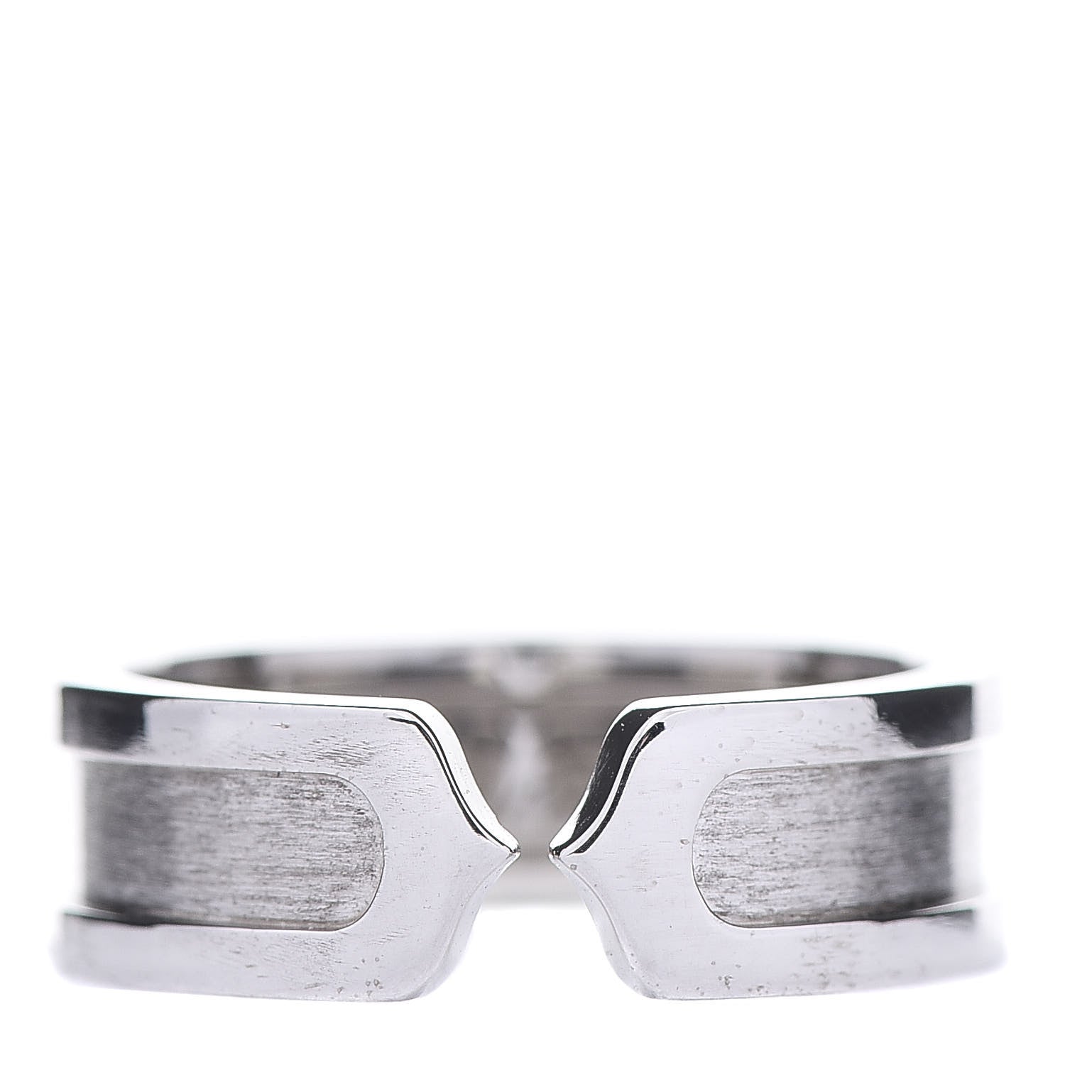 Cartier 18K White Gold 6.5mm C De Ring 54 6.75 1 of 5