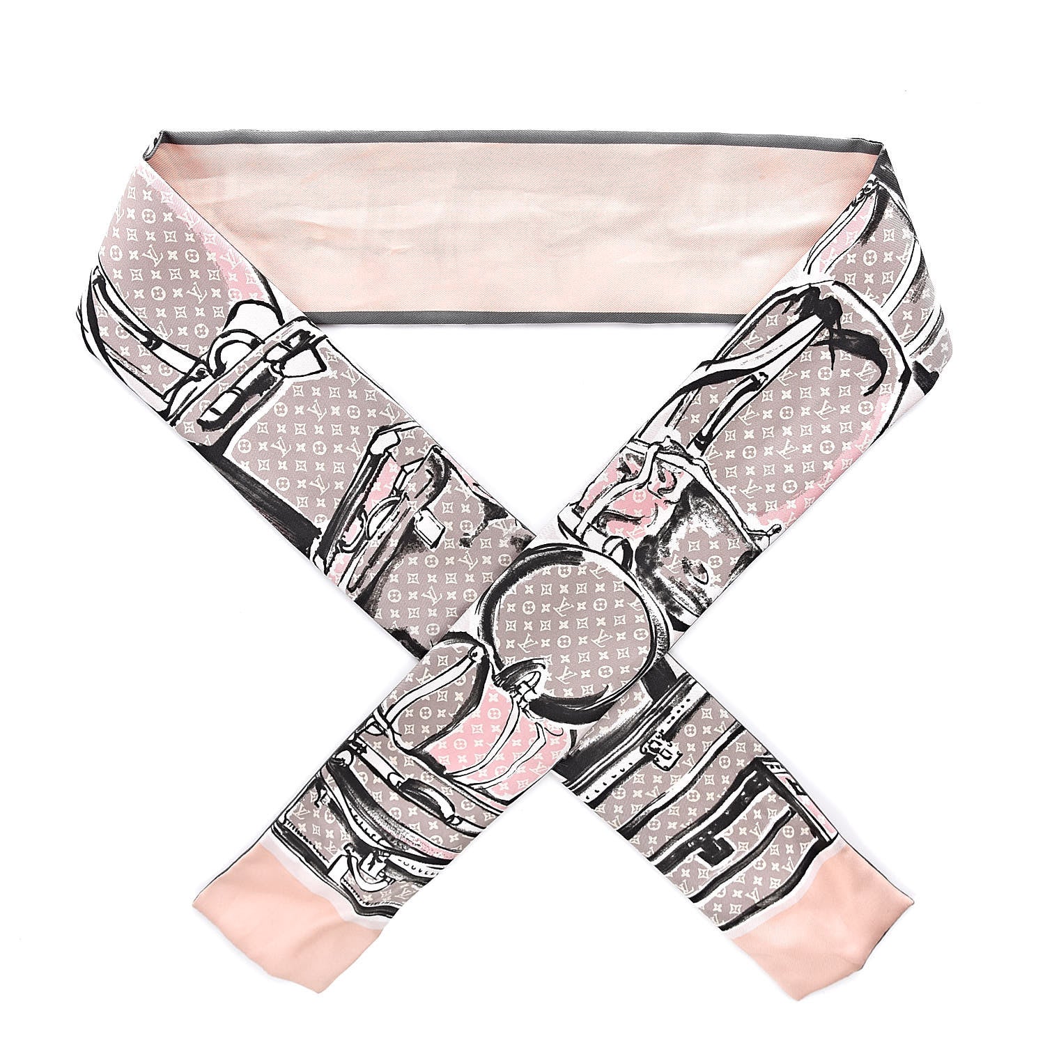 Louis Vuitton Silk Monogram Trunks Bandeau Rose Poudre 1 of 4