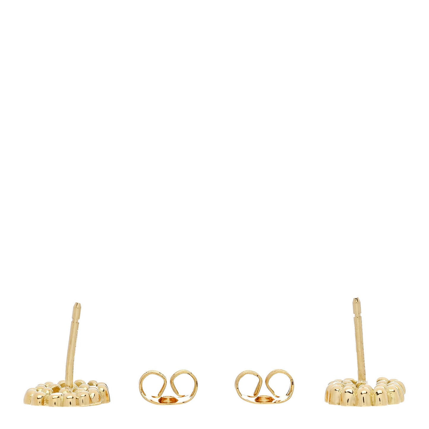 18K Yellow Gold Running G Scalloped Stud Earrings
