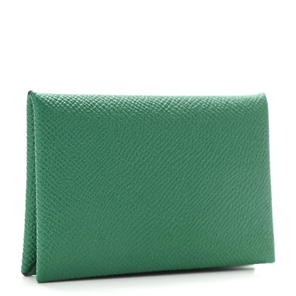 Hermes Epsom Calvi Card Case Vert Vertigo 3 of 5