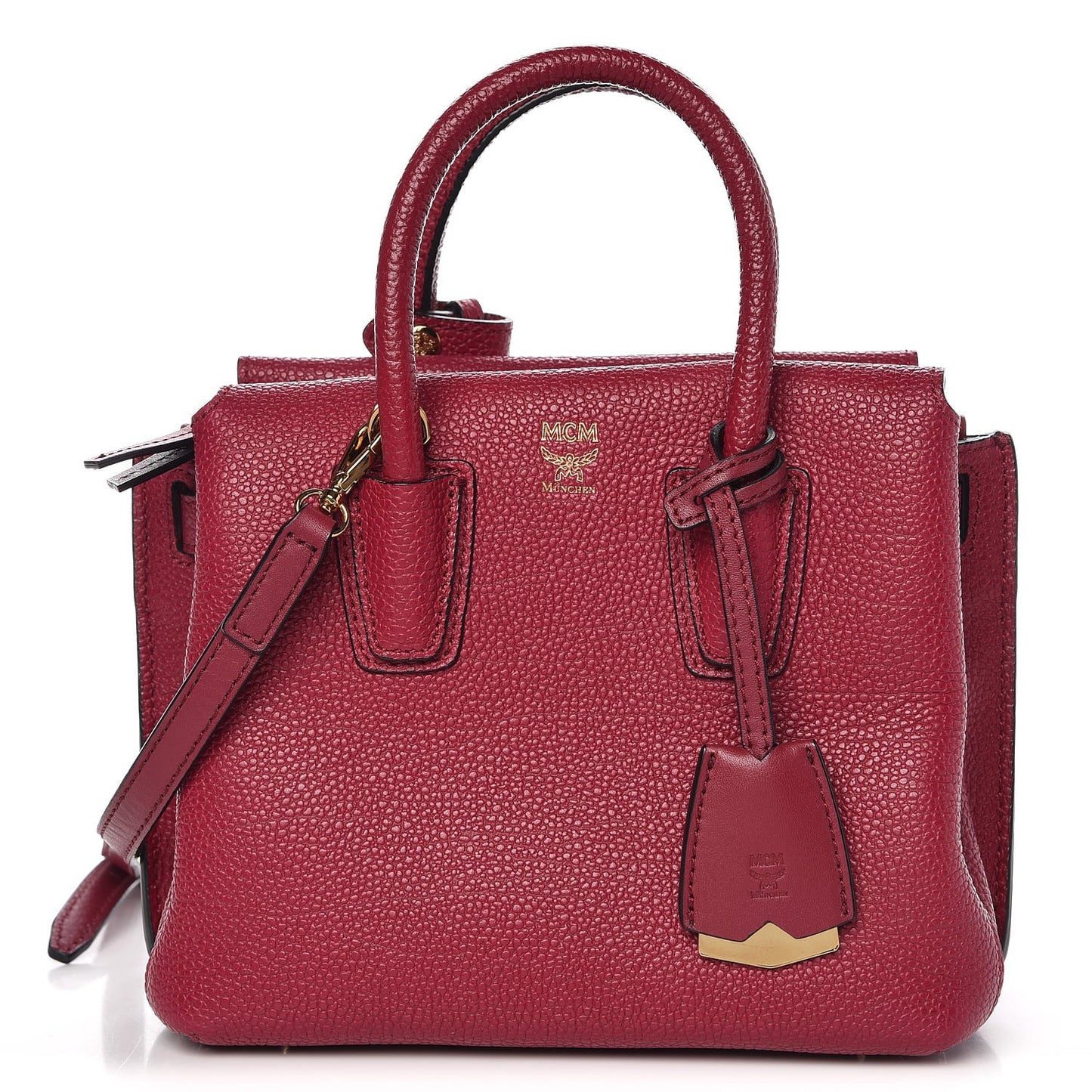 Grained Calfskin Mini Milla Tote Burgundy