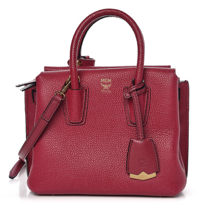 MCM Grained Calfskin Mini Milla Tote Burgundy 1 of 12