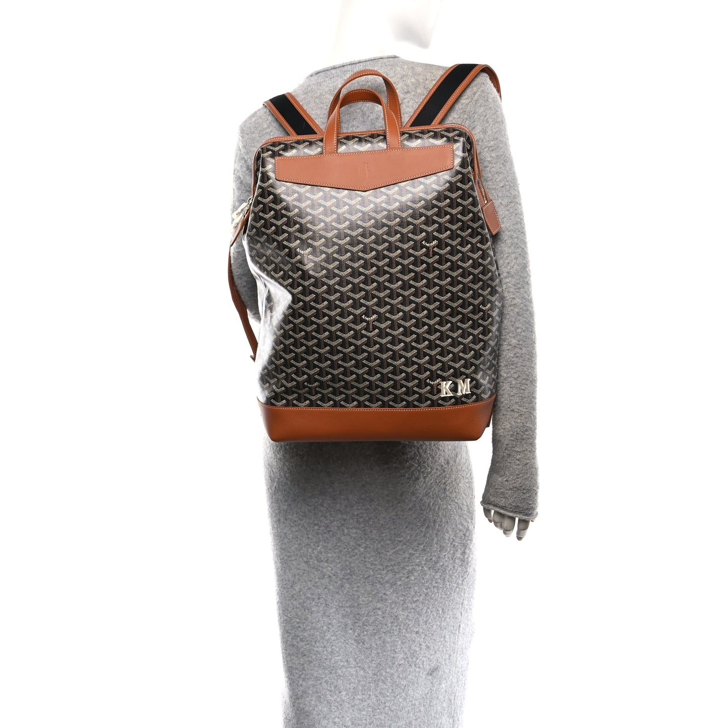 Goyardine Calfskin Cisalpin Backpack  Black Gold