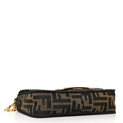 Fendi Fabric Jacquard FF 1974 Mini Baguette Tobacco Moro Black 4 of 10