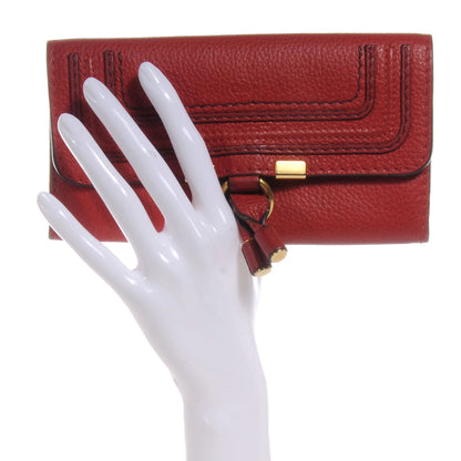 Chloe Leather Marcie Continental Flap Wallet Poppy 2 of 8
