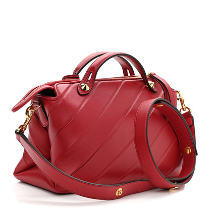 Fendi Nappa Pequin Diagonal Embossed Medium By The Way Boston Bag Fragola 2 of 12