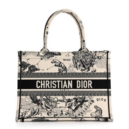 Christian Dior Canvas Zodiac Toile De Jouy Embroidered Medium Book Tote Latte 1 of 12