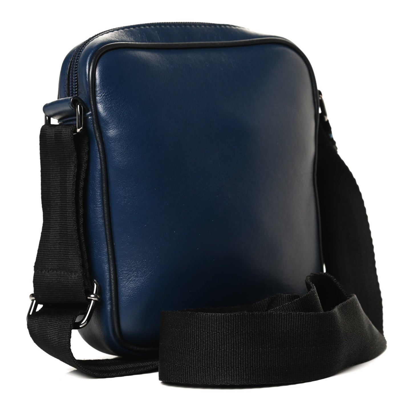 Eco Alter Nappa Perforated Logo Messenger Bag Navy Blue