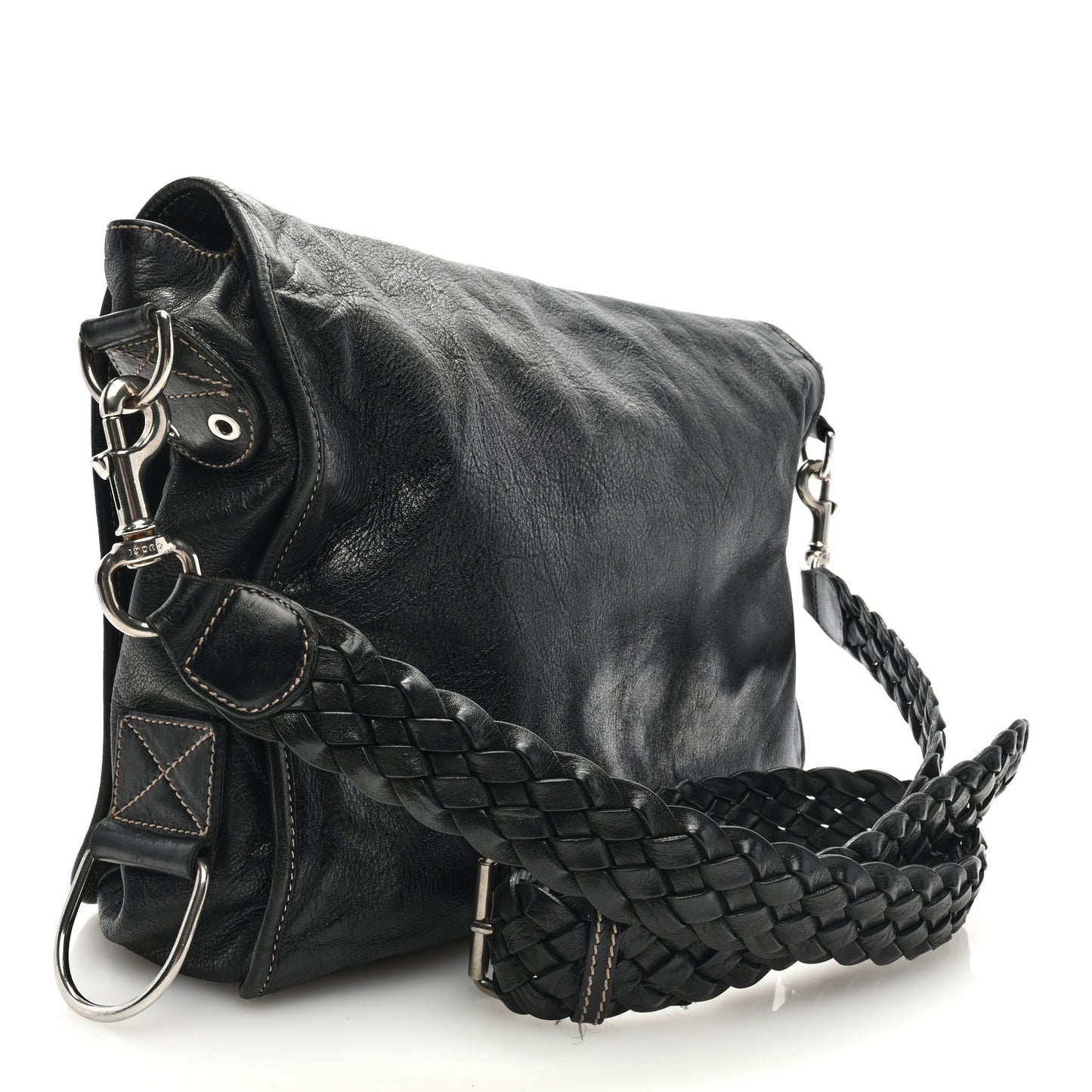 Calfskin Messenger Bag Black