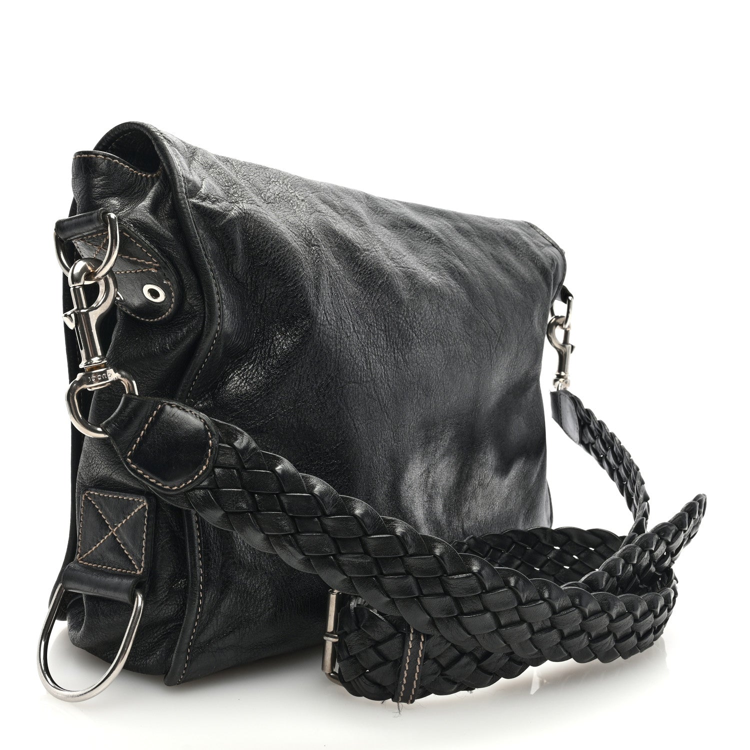 Gucci Calfskin Messenger Bag Black 3 of 8