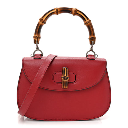 Gucci Shangai Calfskin Small Classic Bamboo Top Handle Bag Romantic Cerise 1 of 13