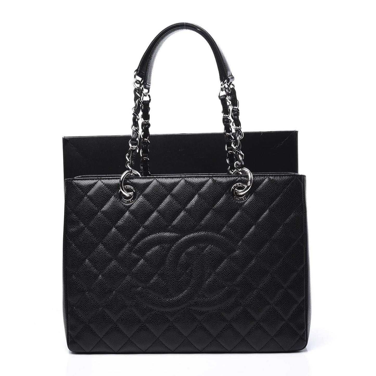 Caviar Quilted Grand Shopping Tote GST Black