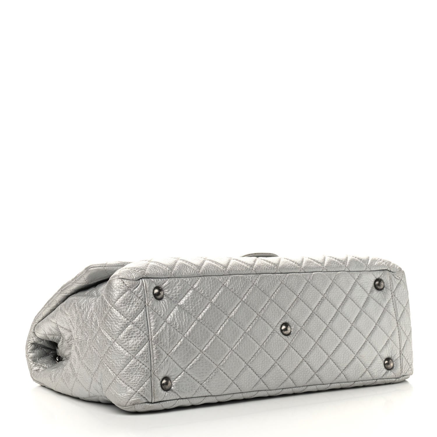 Chanel Metallic Calfskin Quilted XXL Travel Flap Bag Silver 3 of 8