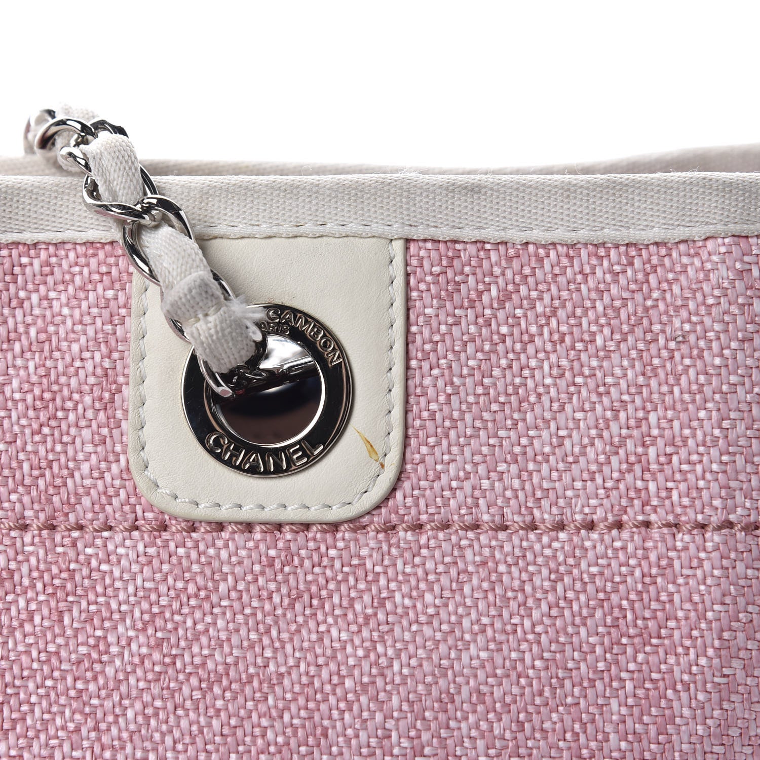 Chanel Canvas Small Deauville Tote Pink 15 of 16