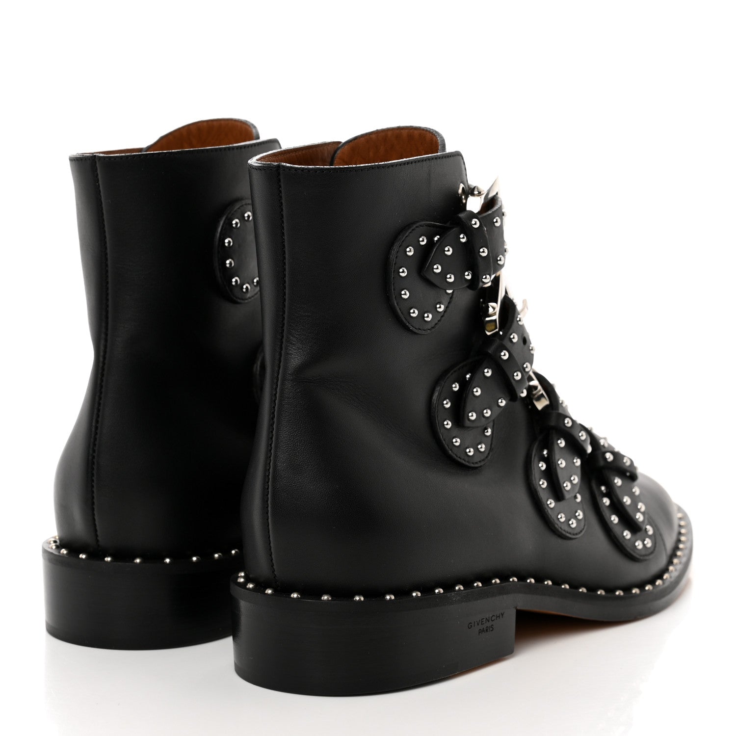 Givenchy Calfskin Studded Prue Buckle Bootie 36 Black 4 of 8