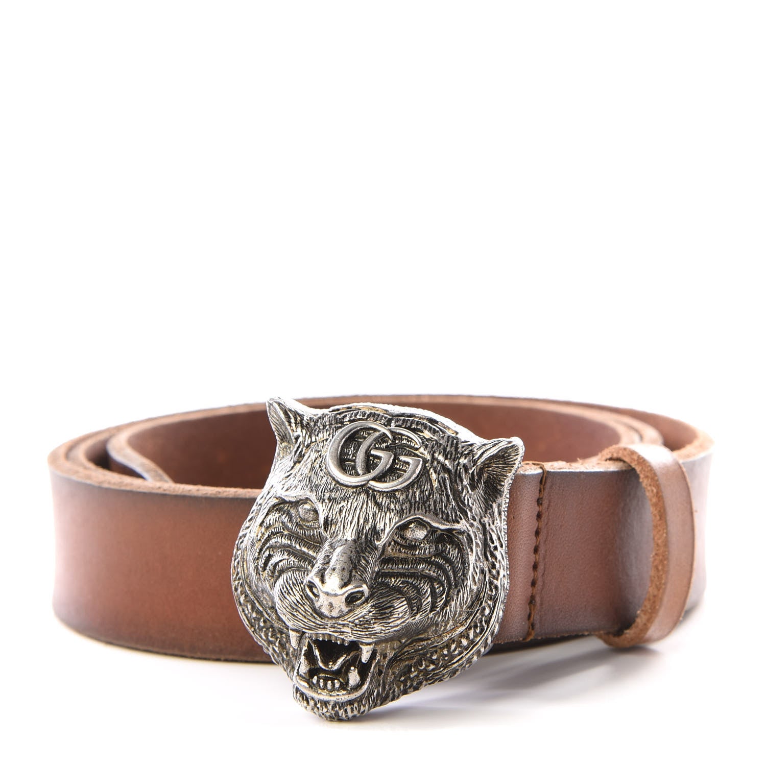 Gucci Calfskin Feline Buckle Belt 85 34 Toscano 1 of 5