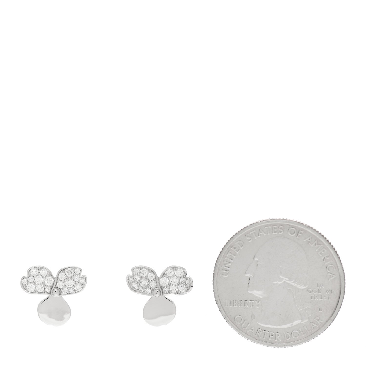 Tiffany Platinum Diamond Paper Flowers Earrings 2 of 5