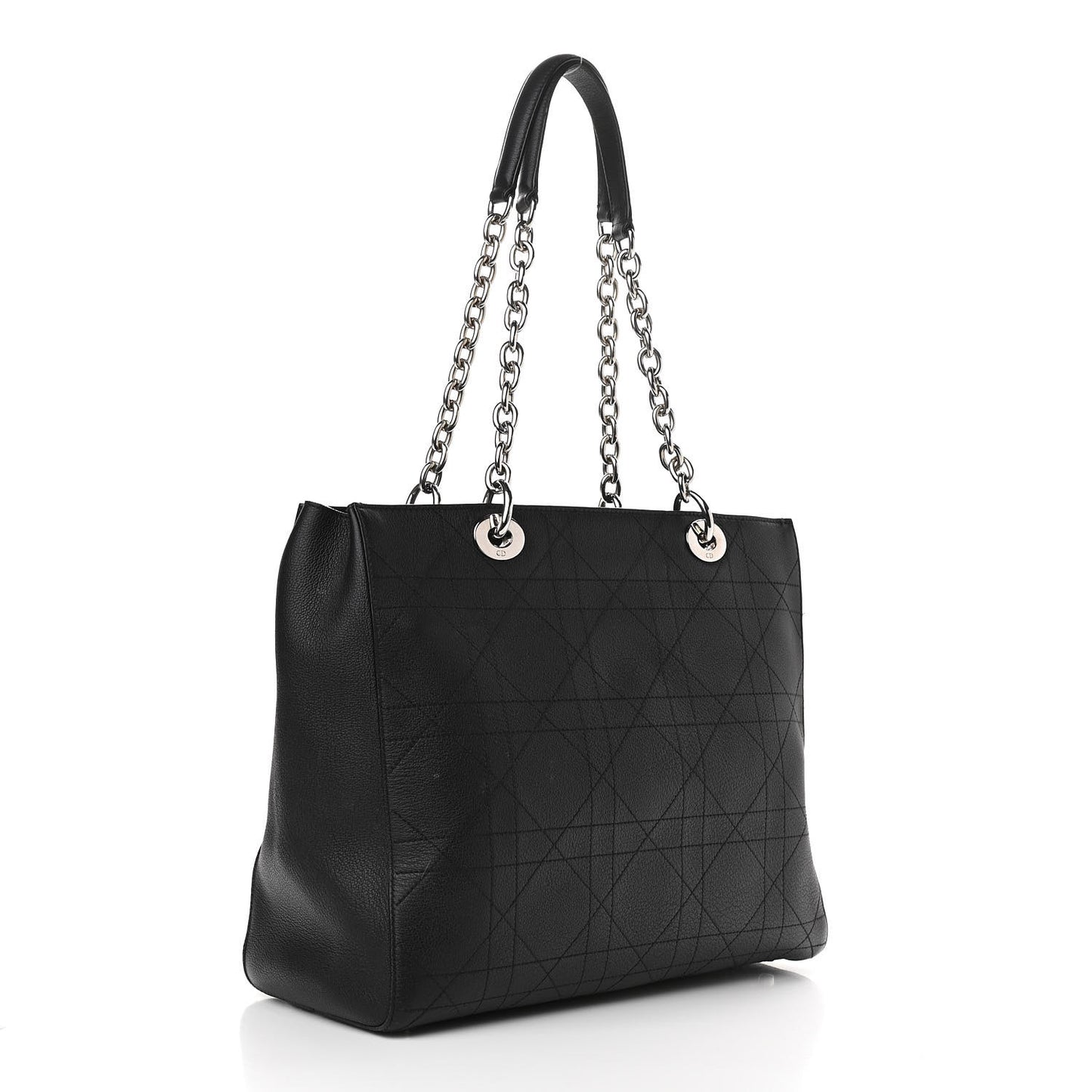 Grained Calfskin Cannage Medium Ultradior Tote Black